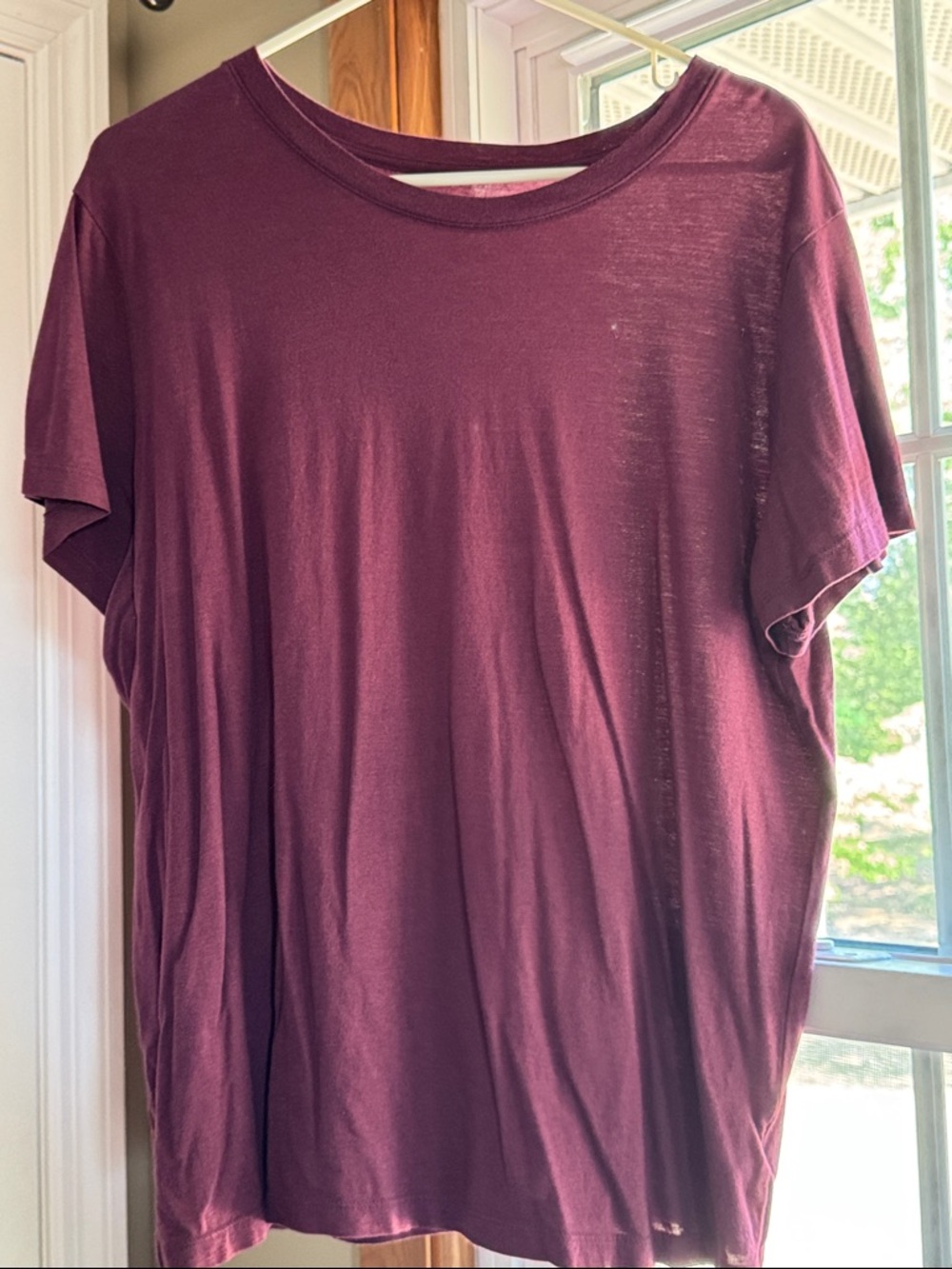 Basic Short Sleeve Tee in Plum